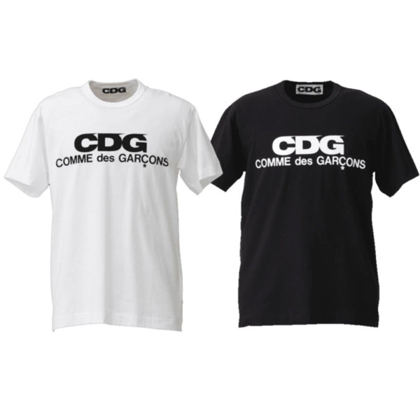 꼼데가르송 CDG 로고 반팔 티셔츠 블랙 화이트 SZ-T005