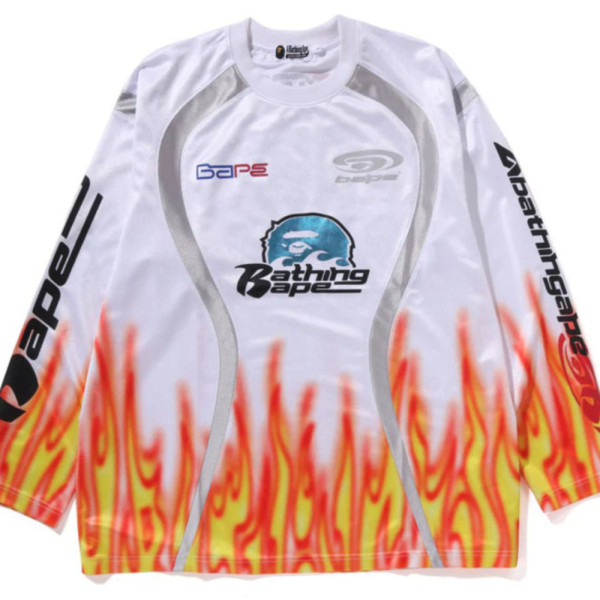 베이프 프레임 패턴 멀티로고 릴렉스핏 풋볼 저지 2컬러 1L30111310