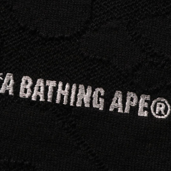 베이프 솔리드 카모 자카드 릴렉스핏 폴로 셔츠 블랙 1L30112302