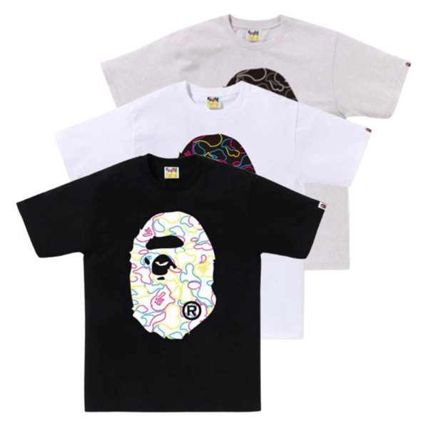 베이프 네온 카모 빅 에이프 헤드 반팔 티셔츠 3컬러 1L30110039