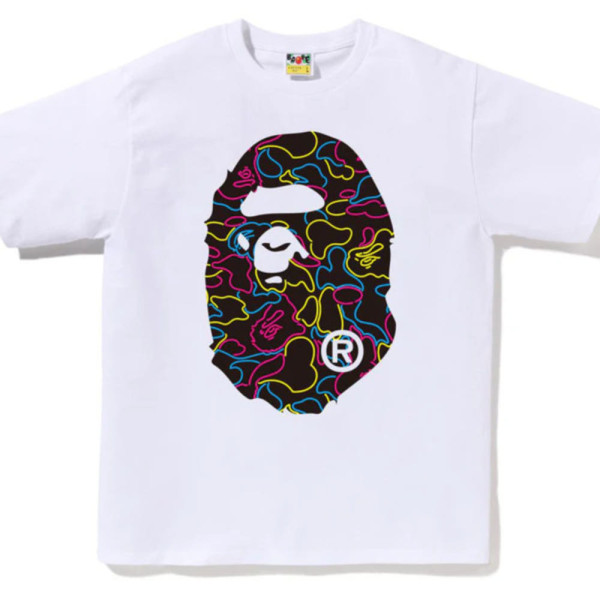 베이프 네온 카모 빅 에이프 헤드 반팔 티셔츠 3컬러 1L30110039