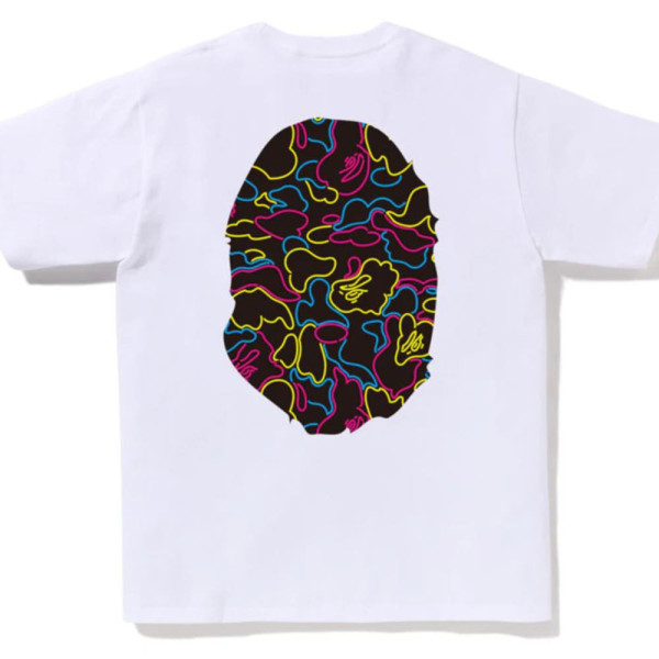 베이프 네온 카모 빅 에이프 헤드 반팔 티셔츠 3컬러 1L30110039