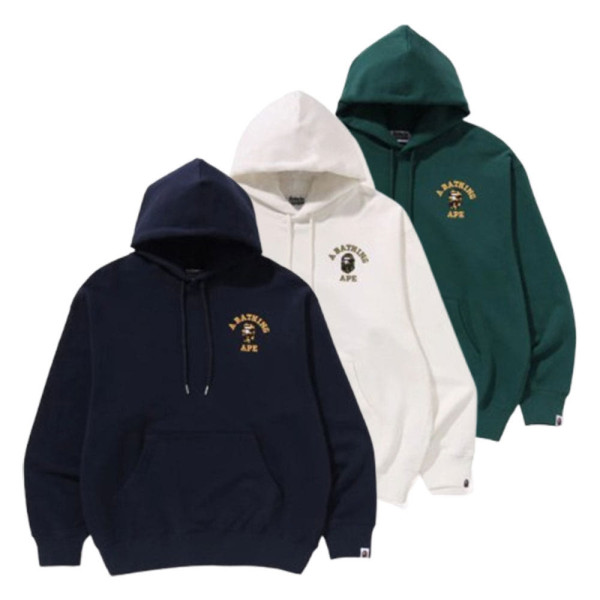 베이프 1ST 카모 컬리지 로고 릴렉스핏 풀오버 후디 3컬러 1L30114306