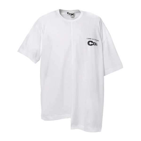 CDG 꼼데가르송 ASYMMETRIC 비대칭 스프릿 티셔츠 블랙 화이트 SZ-T076
