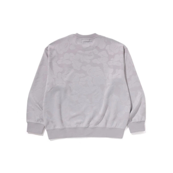 베이프 솔리드 카모 자카드 원 포인트 릴렉스핏 크루넥 스웻셔츠 3컬러 1L30113305