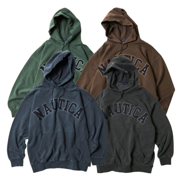 노티카 가먼트 피그먼트 다이 아치 로고 스웻 후디 4컬러 1023207500592