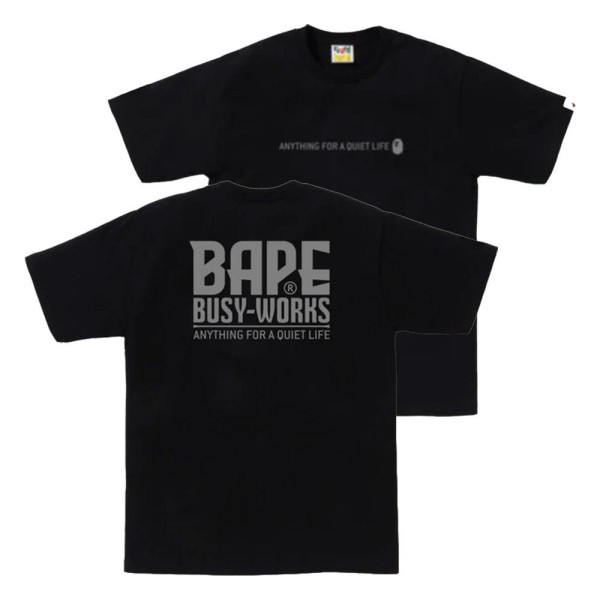 베이프 리플렉터 인더스트리얼 로고 반팔티 블랙 1L30110050