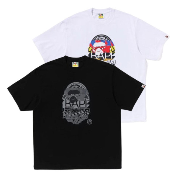 베이프 멀티 로고 에이프 헤드 릴렉스핏 반팔티 2컬러 1L30110332