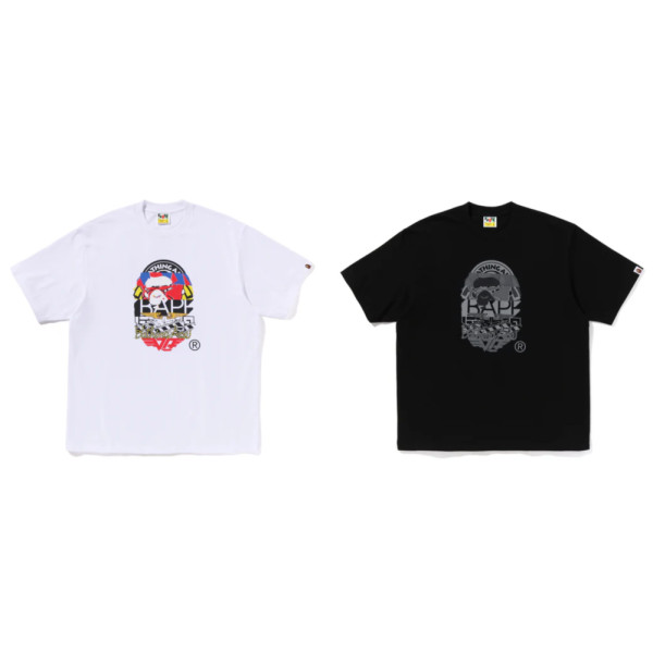 베이프 멀티 로고 에이프 헤드 릴렉스핏 반팔티 2컬러 1L30110332