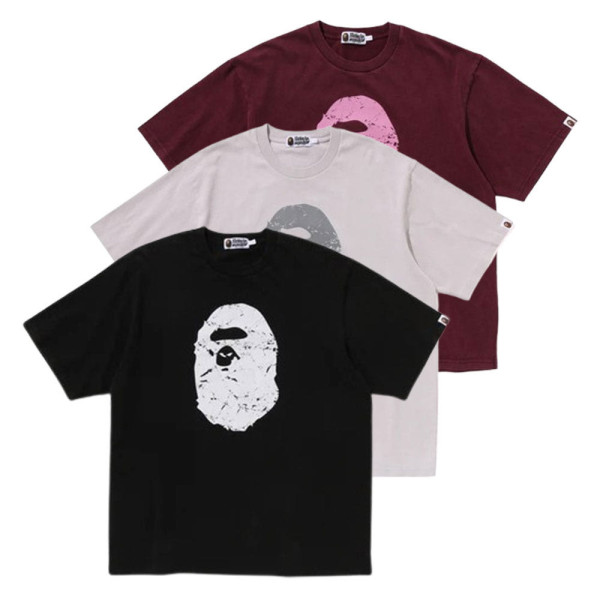 베이프 헤비 워시드 에이프 헤드 릴렉스핏 반팔 티셔츠 3컬러 1L30109351