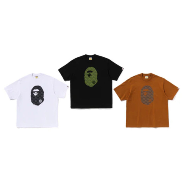 베이프 컬리지 모노그램 에이프 헤드 릴렉스핏 반팔티 3컬러 1L30110334