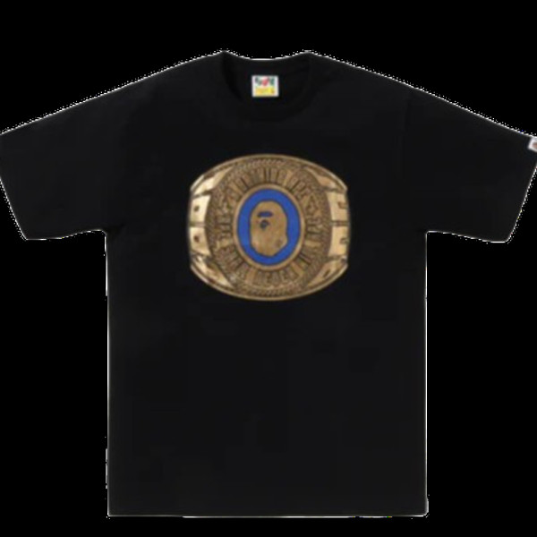 베이프 온라인 한정 포일 칼리지 링 베이펙스 반팔티 블랙 1L25110001