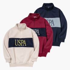 U.S. POLO ASSN. 유에스폴로에센 하프집업 스웨트셔츠 더블 호스맨 자수 3컬러 PLL53304