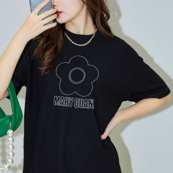퍼블럭스XMARY QUANT 자수 와플 티셔츠 3컬러 3223375300007