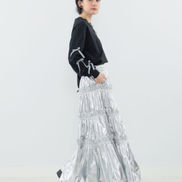 빔즈 CAROLINA GLASER 리본 롱 슬리프 티셔츠 2컬러 62-14-0032-438