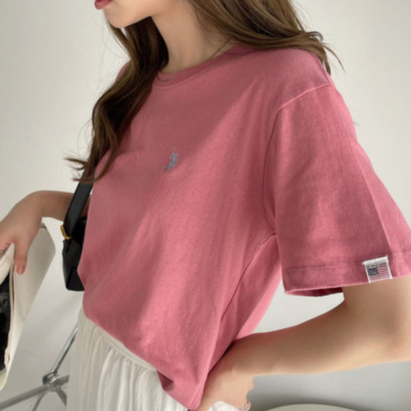 U.S. POLO ASSN. 유에스폴로에센 원포인트 자수 컴팩트 실루엣 베이직 티셔츠 8컬러 ada1285