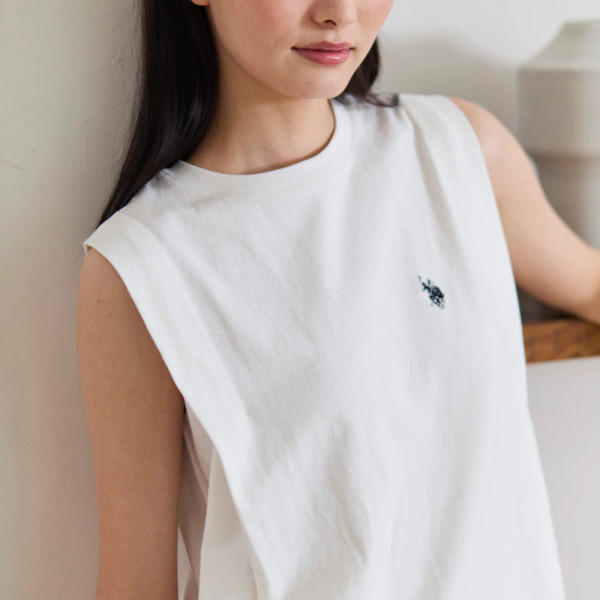 U.S. POLO ASSN. 유에스폴로에센 숄더 탱크탑 더블홀스맨 자수 2컬러 PLL52244