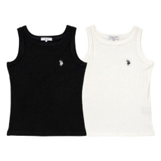 U.S. POLO ASSN. 유에스폴로에센 리브 탱크탑 더블홀스맨 자수 2컬러 PLL52242