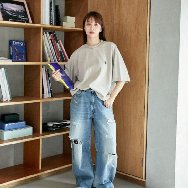 퍼블럭스 U.S. POLO ASSN. 유에스폴로에센 별주 원포인트 자수 로고 피그먼트 티셔츠 4컬러 3127291600008