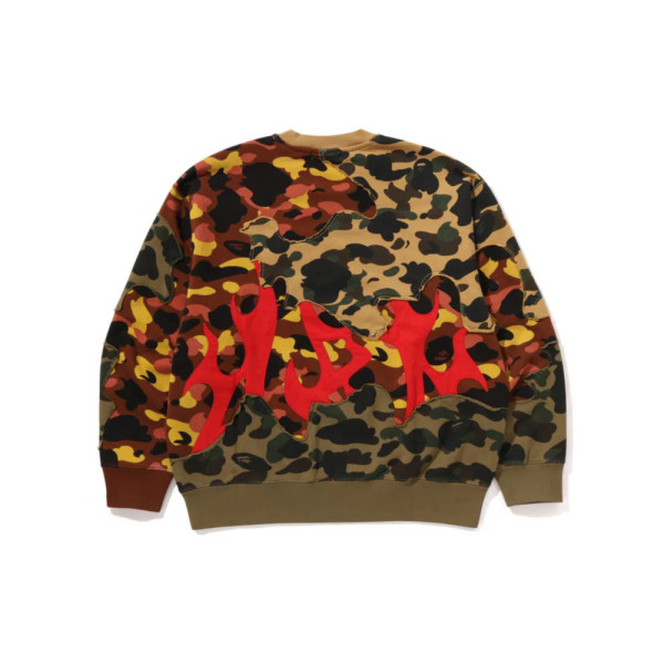 베이프 1ST 카모 업사이클 릴렉스핏 크루넥 스웻셔츠 멀티 1L80113305