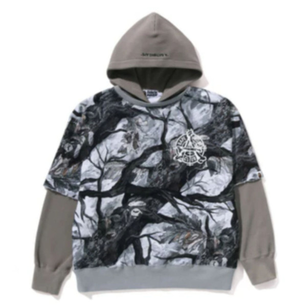 베이프 트리 엣지 카모 레이어드 풀오버 후드티 2컬러 1L80114003