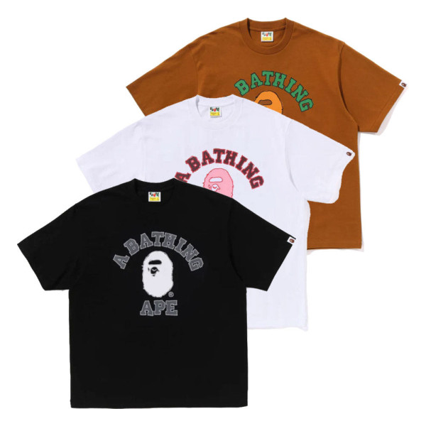 베이프 핸드 드로운 컬리지 릴렉스 핏 반팔티 3컬러 1L80110329