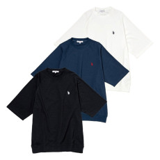 U.S. POLO ASSN. 유에스폴로에센 더블 호스맨 자수 나그랑 크루 반팔티 3컬러 PLM52210DQ