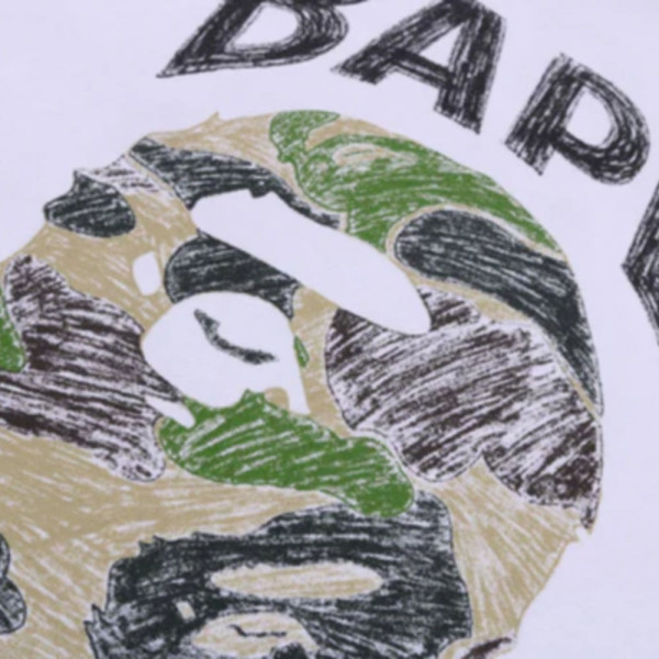 베이프 ABC 카모 핸드 드로우 에이프 헤드 릴렉스핏 티셔츠 3컬러 1L30110340