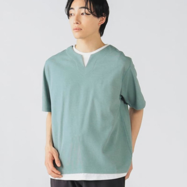 빔즈 하트 슬릿넥 페이크 레이어드 티셔츠 3컬러 42-04-0331-286