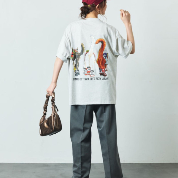 프릭스스토어 릴렉스핏 Three Cats 양면 프린트 크루넥 티셔츠 3컬러 1226248902901