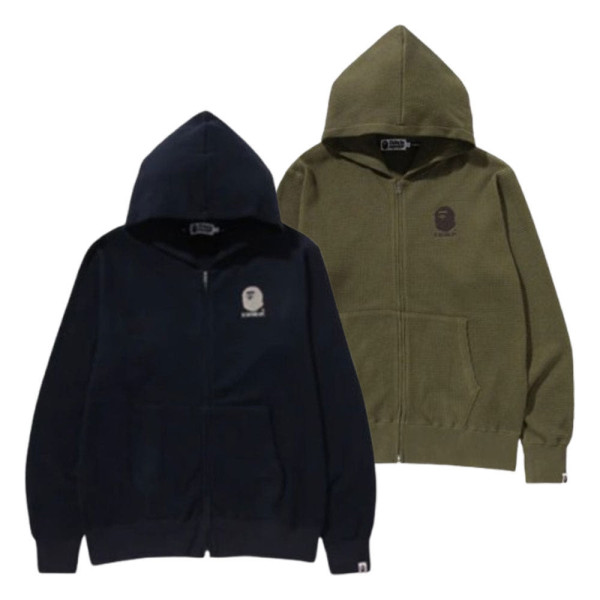 베이프 피그먼트 DYE 써멀 지퍼 후드티 2컬러 1L30115003