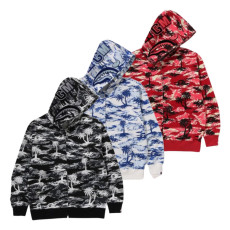 베이프 팜트리 카모 릴렉스 핏 샤크 풀 지퍼 후드 3컬러 1L30115313