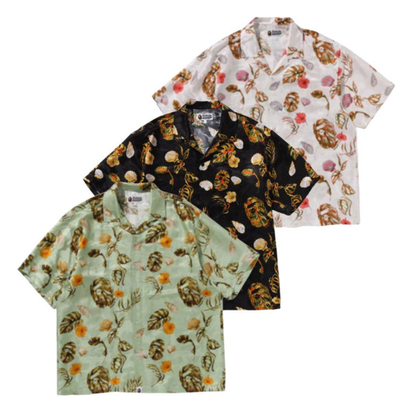베이프 베케이션 패턴 오픈 카라 SS 셔츠 3컬러 1L30132308