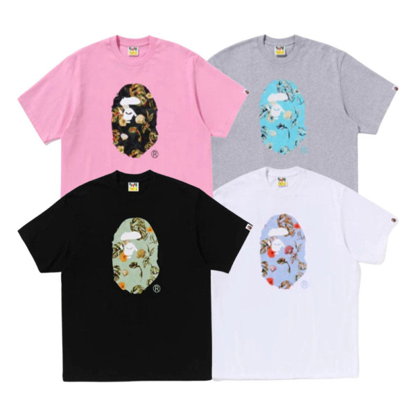 베이프 베케이션 패턴 에이프 헤드 릴렉스핏 티셔츠 4컬러 1L30110335