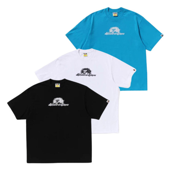 베이프 레인드랍 에이프 헤드 로고 릴렉스 핏 티셔츠 3컬러 1L30110307