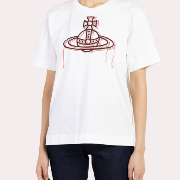 비비안웨스트우드 코튼 오프 스티치 ORB 자수 보이즈 티셔츠 3컬러 1612351019