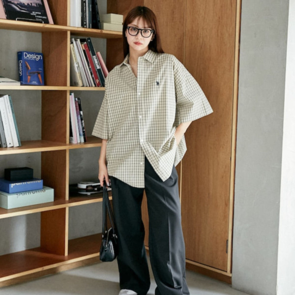 퍼블럭스 U.S. POLO ASSN. 유에스폴로에센 별주 원포인트 자수 체크 반소매 셔츠 5컬러 3105291600006