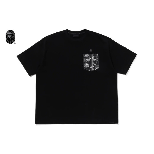 베이프 블랙 페이즐리 포켓 반팔티 2 3컬러 1L30109322