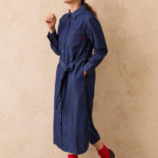 U.S. POLO ASSN. 유에스폴로에센 더블 호스맨 자수 셔츠 원피스 2컬러 PLL53715