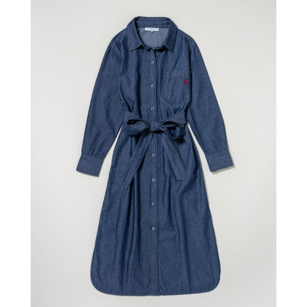 U.S. POLO ASSN. 유에스폴로에센 더블 호스맨 자수 셔츠 원피스 2컬러 PLL53715