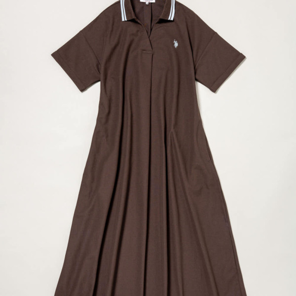 U.S. POLO ASSN. 유에스폴로에센 더블 호스맨 자수 카노코 폴로 드레스 3컬러 PLL52241