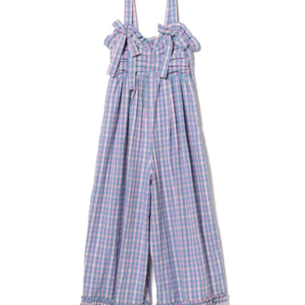 빔즈 CAROLINA GLASER 체크 무늬 리본 프릴 살로펫 3컬러 62-17-0015-438