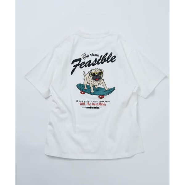 프릭스스토어 릴랙스핏 백 자수 디자인 크루넥 티셔츠 Dog 3컬러 1226248903007