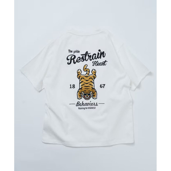 프릭스스토어 빅실루엣 디자인 백 자수 크루넥 티셔츠 TIGER 4컬러 1226248903004