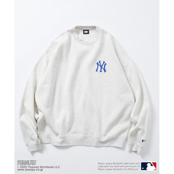 프릭스스토어 MLB×PEANUTS 별주 빅실루엣 백프린트 크루넥 스웨트 티셔츠 양키스 3컬러 1221248900913