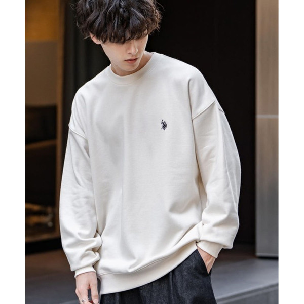 U.S. POLO ASSN. 유에스폴로에센 오버사이즈 기모 원포인트 로고 자수 긴팔 스우 7컬러 98269850