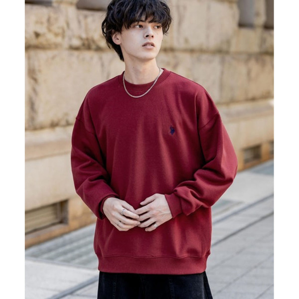 U.S. POLO ASSN. 유에스폴로에센 오버사이즈 기모 원포인트 로고 자수 긴팔 스우 7컬러 98269850