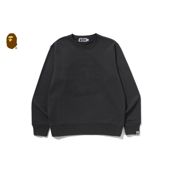 베이프 앰보스 BUSY WORKS 크루넥 맨투맨 블랙 1L70113004