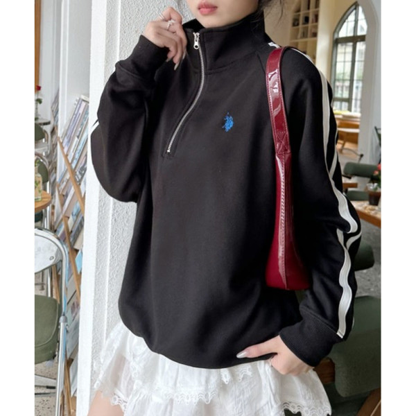 U.S. POLO ASSN. 유에스폴로에센 라인 디자인 하프집 스웻셔츠 반집업 맨투맨 4컬러 85733798 ada1452