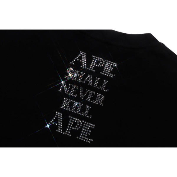 베이프 라인스톤 베이프 로고 릴렉스 핏 티셔츠 2컬러 1L80109314